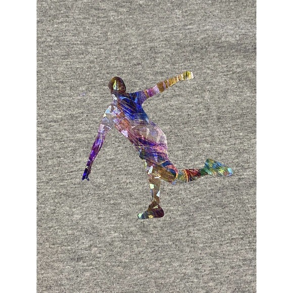 Disc Golf Shirt RAINBOW HOLOGRAPHIC Basket Logo Graphic T-Shirt M GREY - Picture 4 of 11